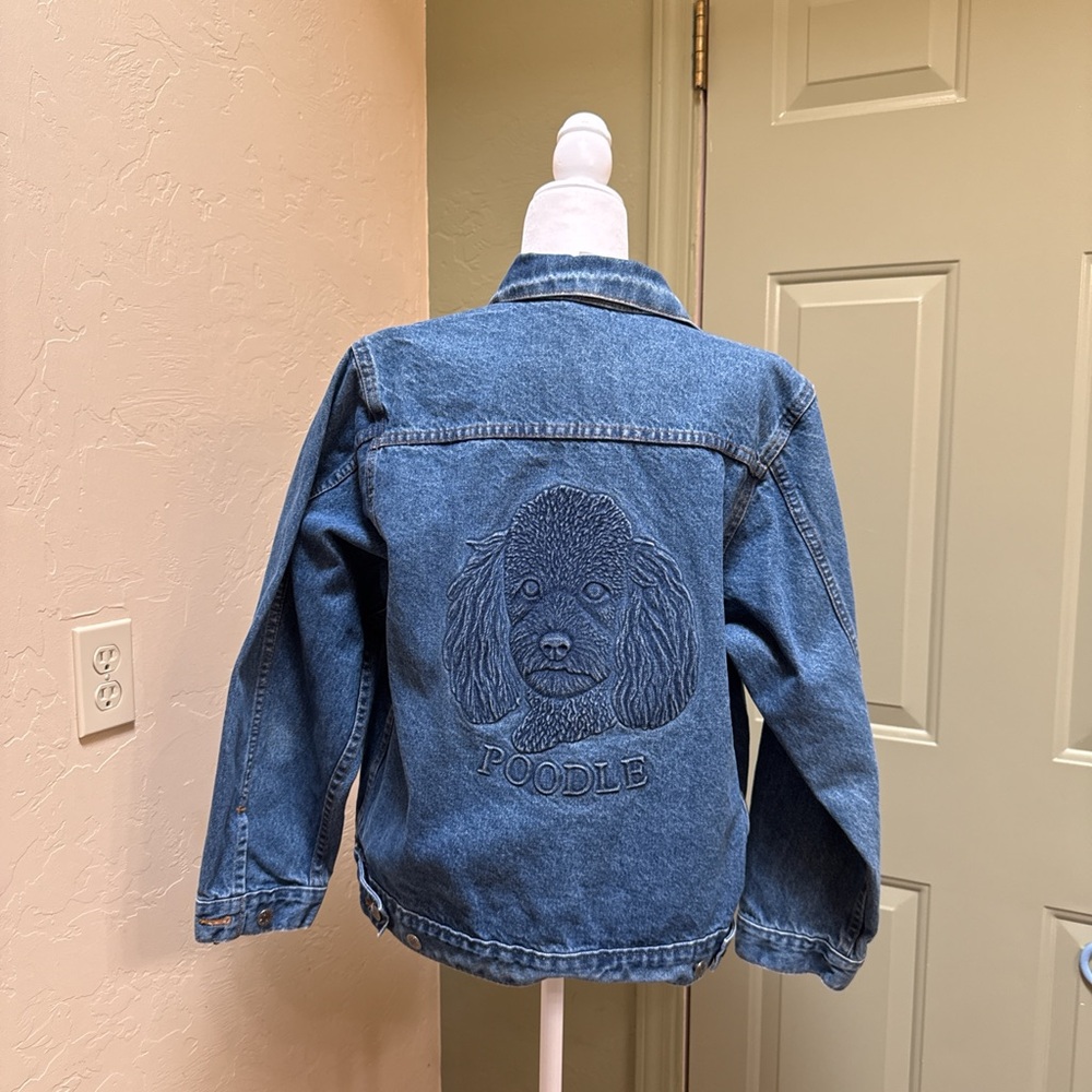 Blue Jean Jacket with Relaxed Fit and Embossed Back Design